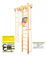 Шведская стенка Kampfer Wooden Ladder Ceiling Basketball Shield (№1 Натуральный Высота 3 м)